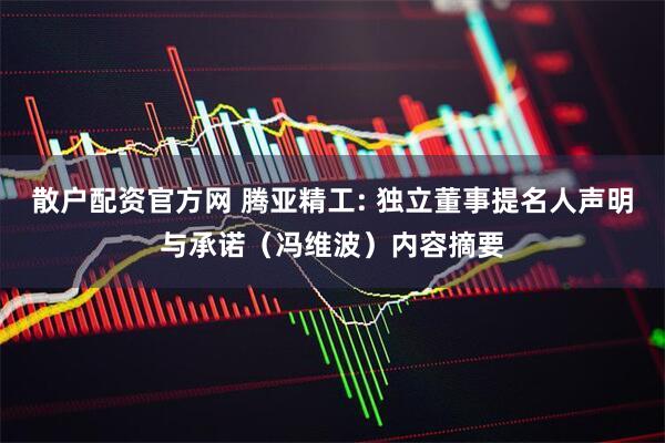 散户配资官方网 腾亚精工: 独立董事提名人声明与承诺（冯维波）内容摘要