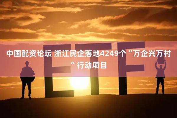 中国配资论坛 浙江民企落地4249个“万企兴万村”行动项目